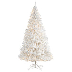 Nearly Natural T3391 9` White Artificial Christmas Tree with 650 LED Lights