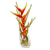 Nearly Natural 1742 Mini Heliconia Artificial Silk Arrangement, Orange
