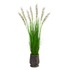 Nearly Natural P1569 62” Wheat Grass Artificial Plant in Ribbed Metal Planters