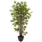 Nearly Natural 5459 6' Artificial Green Bamboo Silk Tree with Planter