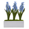 Nearly Natural 1517 14" Artificial Green & Blue Hyacinth Arrangement in White Vase