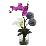 Nearly Natural 1334 Artificail Calla, Orchid & Ball flower Arrangement