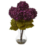 Nearly Natural Hydrangea with Vase Silk Flower Arrangement