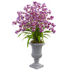 Nearly Natural Giant Blooming Orchid Arrangement with Urn