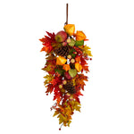 Nearly Natural W1231 35`` Autumn Maple Leaf and Berries Fall Teardrop