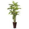 Nearly Natural 5923 6.5' Artificial Green Areca Tree with Decorative Planter