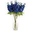 Nearly Natural A1494 29” Delphinium Artificial Arrangement in Glass Vases