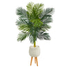 Nearly Natural T2479 58`` Artificial Palm Tree in White Planter with Stand