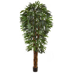Nearly Natural 5456 84" Artificial Green Raphis Silk Palm Tree