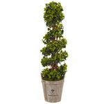 Nearly Natural 5855 4' Artificial Green English Ivy Tree in Farmhouse Planter, UV Resistant (Indoor/Outdoor)