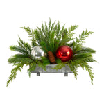 Nearly Natural A1867 18``  Artificial Table Christmas Arrangement with Ornaments