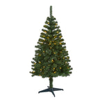 Nearly Natural 4` Northern Tip Pine Artificial Christmas Tree with 100 Clear LED Lights