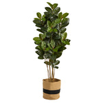 Nearly Natural T2969 5.5` Oak Artificial Tree in Handmade Natural Cotton Planters