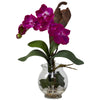 Nearly Natural Mini Vanda w/Fluted Vase Silk Flower Arrangement