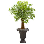 Nearly Natural 9940 42" Artificial Green Robellini Palm Tree in Decorative Brown Urn