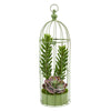 Nearly Natural 8466 24" Artificial Green Succulent Garden Plant in Decorative Cage
