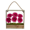 Nearly Natural Gerber Daisy Garden Artificial Arrangement in Hanging Frame