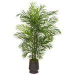 Nearly Natural 9830 65" Artificial Green Areca Palm Tree in Decorative Planter, UV Resistant (Indoor/Outdoor)