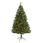 Nearly Natural 6` Northern Tip Pine Artificial Christmas Tree with 250 Clear LED Lights