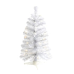 Nearly Natural 2` White Artificial Christmas Tree with 35 LED Lights and 72 Bendable Branches