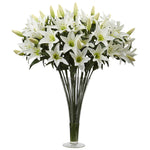 Nearly Natural 1430 Lily Arrangement with Flared Vase