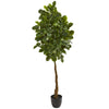 Nearly Natural 9112 5' Artificial Green Beech Leaf Tree in Black Planter