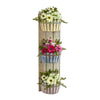 Nearly Natural 8352 39" Artificial White & Pink Mixed Daisy Plant in Three-Tiered Wall Decor Planter