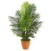 Nearly Natural 5661 4.5' Artificial Green Paradise Palm Tree in Terra Cotta Planter