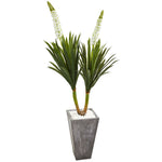 Nearly Natural 6415 6' Artificial Green Yucca Plant in Cement Planter