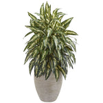 Nearly Natural 8198 33" Artificial Green Aglonema Plant in Sand Colored Planter