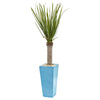 Nearly Natural 5757 4' Artificial Green Yucca Tree in Turquoise Planter