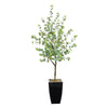 Nearly Natural T2601 4.5` Eucalyptus Artificial Tree in Black Metal Planter