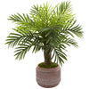 Nearly Natural 9906 27" Artificial Green Robellini Palm Tree in Stoneware Planter