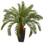 Nearly Natural 8314 30" Artificial Green Cycas Plant with Planter