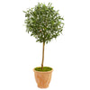 Nearly Natural 9224 4' Artificial Green Olive Tree in Terra Cotta Planter