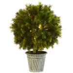 Nearly Natural 4558 18" Artificial Green Pine Ball in Iron Top