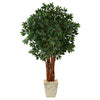 Nearly Natural T2160 62`` Lychee Artificial Tree in Country White Planters