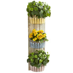 Nearly Natural 8357 39" Artificial Green & Yellow Geranium & Pothos Plant in Three-Tiered Wall Decor Planter
