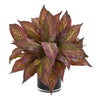 Nearly Natural Musa Leaf Artificial Plant in Glossy Black Vase