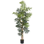 Nearly Natural 5319 5' Artificial Green Bamboo Palm Silk Tree