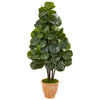 Nearly Natural 9380 58" Artificial Green Fiddle Leaf Fig Tree in Terra Cotta Planter