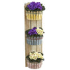 Nearly Natural 8360 39" Artificial Purple & Cream African Violet Plant in Three-Tiered Wall Decor Planter