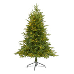 Nearly Natural 5`Colorado Mountain Fir ``Natural Look`` Artificial Christmas Tree with 250 Clear LED Lights