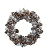 Nearly Natural 4553 17" Artificial White Snowy Pine Cone Wreath