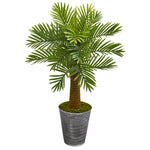 Nearly Natural 9942 40" Artificial Green Robellini Palm Tree in Designer Tin Planter