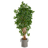 Nearly Natural T2976 6` Black Olive Artificial Tree in Natural Jute and Cotton Planters