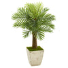 Nearly Natural 9937 38" Artificial Green Robellini Palm Tree in Country White Planter