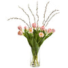 Nearly Natural Tulips Artificial Arrangement in Cylinder Vase