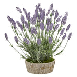 Nearly Natural 8811 20" Artificial Green & Purple Lavender Plant in Weathered Oak Planter
