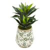 Nearly Natural 9512 27" Artificial Green Double Agave Plant in Decorative Planter